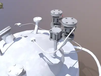 Stainless steel Vessel Low-poly 3D model