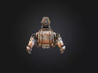 Rustborn Auto Drill Turret Low-poly 3D model