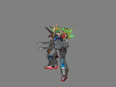 Attacker Gundam 21 A 3D model