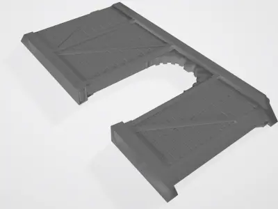 Wooden Wall Door Left 3D print model