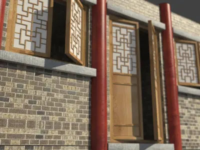 Chinese style Windows Chinese style Chinese door window 3D model