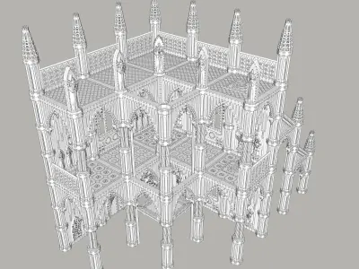 Space Fascist Cathedral City Modular Terrain Kit 3D print model