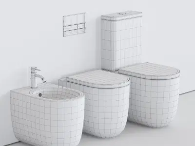 Olympia Ceramica Milady WC Low-poly 3D model