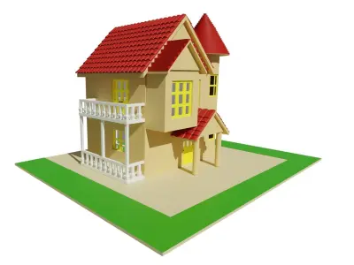 low poly house 02 Low-poly 3D model