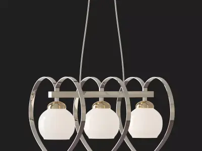 WUMINGHU chandelier with three glass hearts hanging from it 3D model