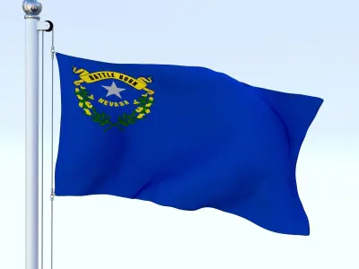 Animated Nevada Flag Low-poly 3D model