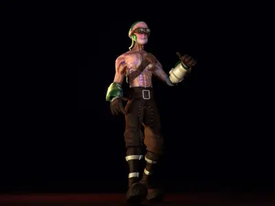 Alien augmented character for Blender version 2 83 1 and later Low-poly 3D model