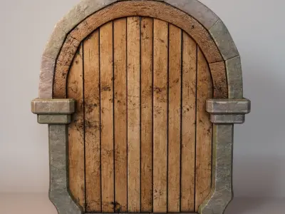 Realistic Fantasy Door Stylized  Low-poly 3D model