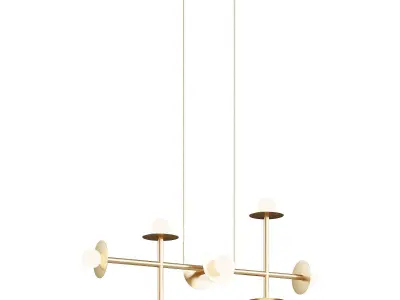 Light Metal Dimmable Sputnik Chandelier 3D model