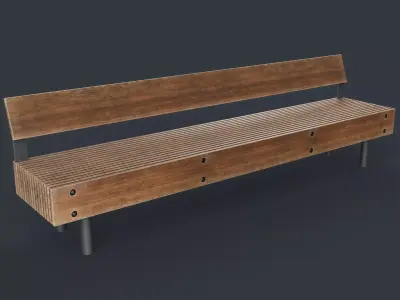 Modern Outdoor Bench 53 PBR Game Ready  Low-poly 3D model
