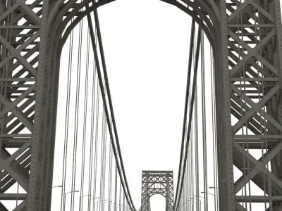 George Washington Bridge Low-poly 3D model