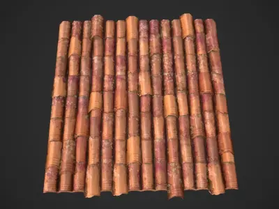 Old Roof Tiles Low-poly 3D model