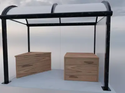 Smoke Area Low-poly 3D model