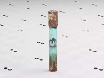 Rusty Metal Pillar - Urban Prop Low-poly 3D model