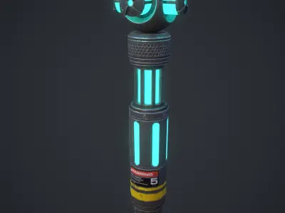 Sci-Fi Lightning Pole Device Low-poly 3D model