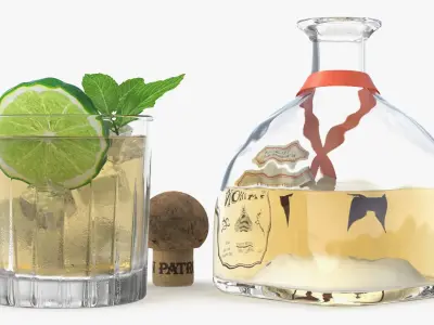  Patron Reposado Tequila Smash with Mint and Lime Gold 