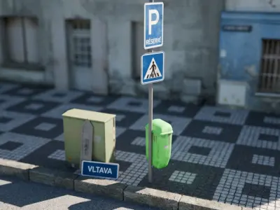 Czech road signs pack - Informative Low-poly 3D model