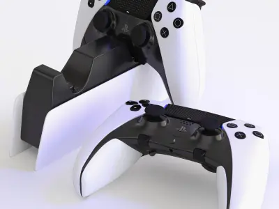 PS5 with DualSense Edge controller  3D model