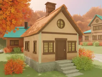 Autumn Village 3D model