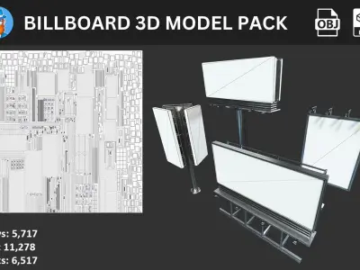 Billboard Empty 3D Model Pack 3D model