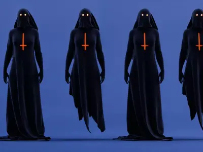demonic ghosts Low-poly 3D model