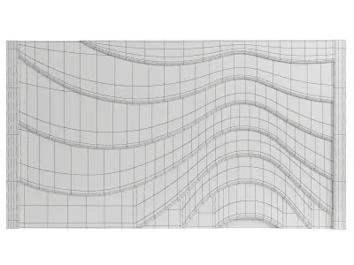 Decorativ panel wave 7 3D model 3D model