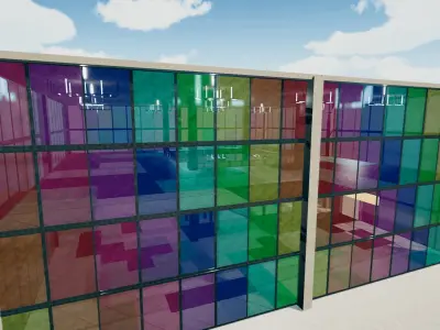 Rainbow Building Low-poly 3D model