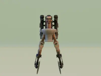 flying dual buzzsaw skibidi 3D model