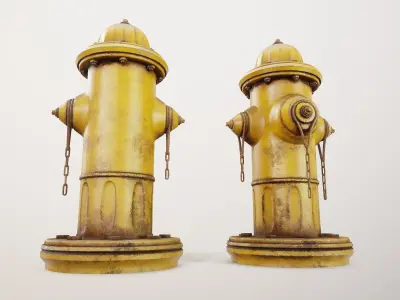 Fire Hydrant PBR Game Ready Low-poly 3D model