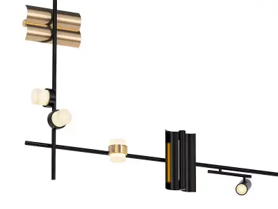 Rakumba gold pendant light 3D model