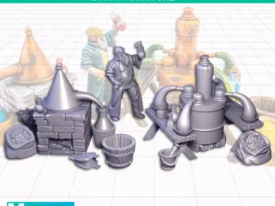 MEDIEVAL DISTILLERY ROOM 3D print model