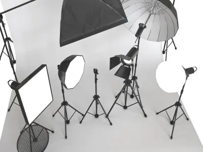 A set of studio equipment 01 3D model