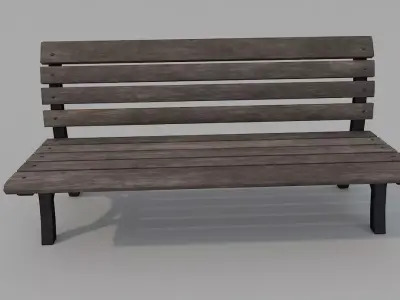 Street Bench Old Low Poly 3DModel Low-poly 3D model