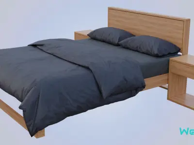Bed - Simple Comfort Low-poly 3D model