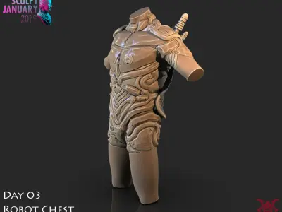 Sci Fi Robot Torso Timelapse and Model 3D print model