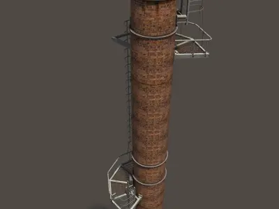 Chimney Low Poly 3d Model2 Low-poly 3D model