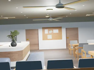 Hospital waiting room Free 3D model