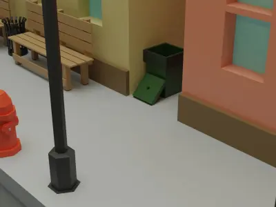 LOW POLY URBAN STREET MODELS  Free low-poly 3D model