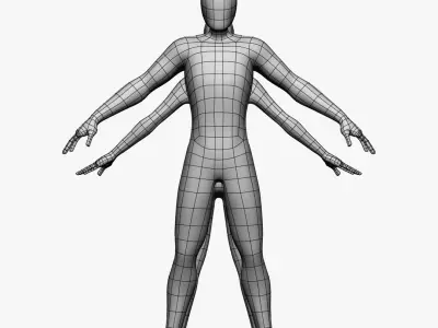  Low Poly Base Mesh-Female/Male 