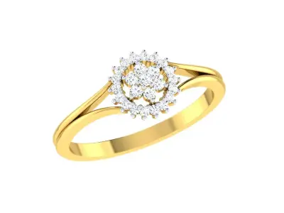 Solitaire Engagement Wedding Band Ring 3D print model