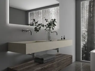 Residential Interior Of Modern Bathroom 3D model