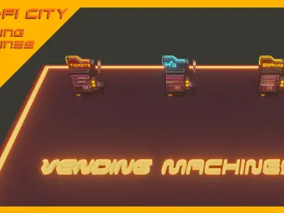 Scifi City Vending Machines Asset Pack Low-poly 3D model