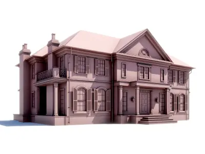 Build024 brick house 3D model