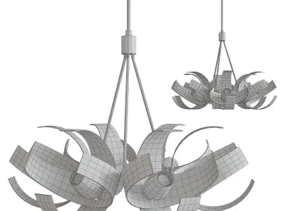 Chandelier low poly 3d models collection 10 pieces Low-poly 3D model
