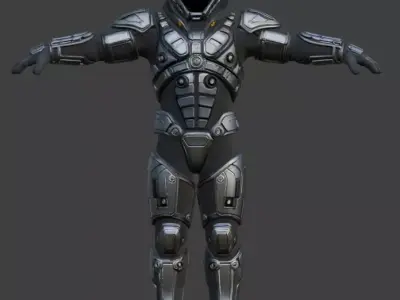 Futuristic Heavy Armored Spacesuit 3D Model 3D model