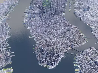 Manhattan low-poly version Year 2022 3D model