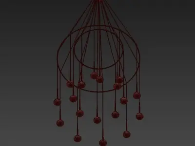 FAIRY chandelier with gold balls hanging from it 3D model