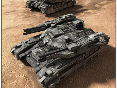 SciFi Army Ground Units 01 Low-poly 3D model