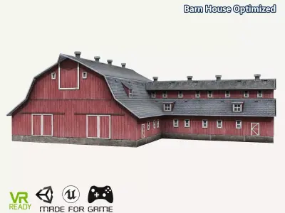 Low-Poly Farmer Barn House Low-poly 3D model