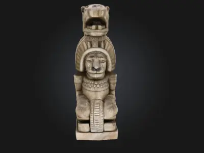 Jaguar Warrior Statue  Ferocity Cast in Stone 3D model